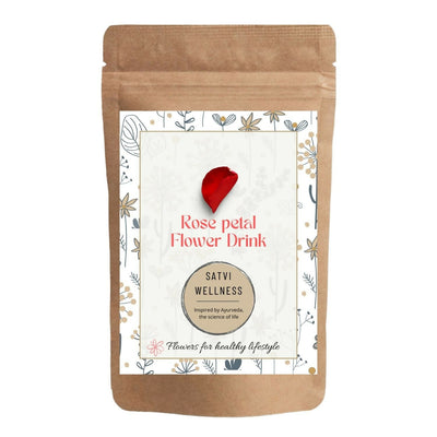 Satvi Wellness Rose Petal Flower Tea | Rose Petal Tea | Rose Flower Drink Mix | Herbal Tea
