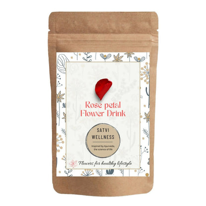 Satvi Wellness Rose Petal Flower Tea | Rose Petal Tea | Rose Flower Drink Mix | Herbal Tea