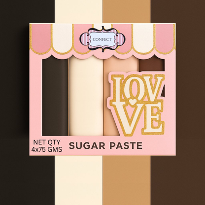 Confect Multipack of Black, White, Skin and Brown Sugarpaste 04