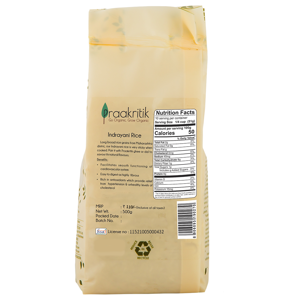 Praakritik Natural Indrayani Rice - Indyancart