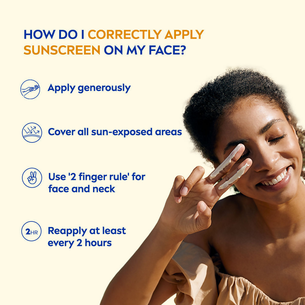 Nivea Sun Shine Control SPF 50 sunscreen bottle with ultra-matte finish and no white cast, providing instant UV protection.