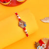 Dhiyona Gold-Toned Stone-Studded & Beaded Rakhi With Roli Chawal & Greeting Card