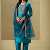 Dhiyona SN Women's Floral Embroidered Straight Kurta & Trousers With Dupatta