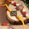 Dhiyona Unisex Set of 2 Beaded Bhai Bhabhi Rakhis With Roli & Chawal