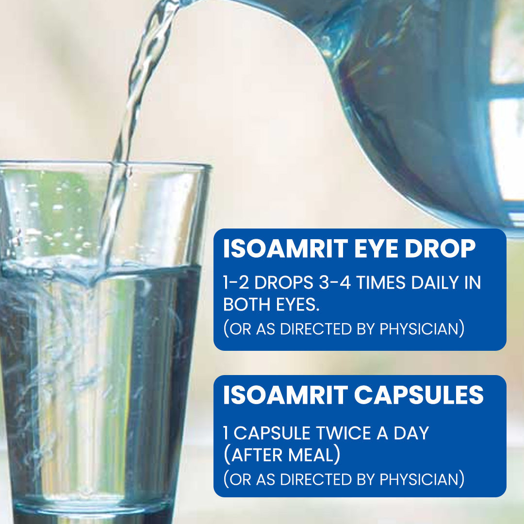 Jagat Pharma Iso Amrit Eye Drop + Iso Amrit Capsules Combo: Dual Action Relief From Dry Eyes