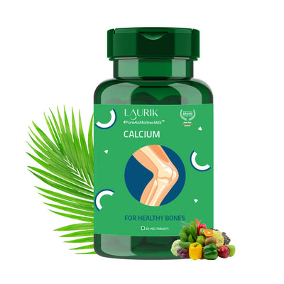 Laurik Advance Calcium Tablets For Strengthens Bones With Vegetables, Leafy Vegetables For Women And Men