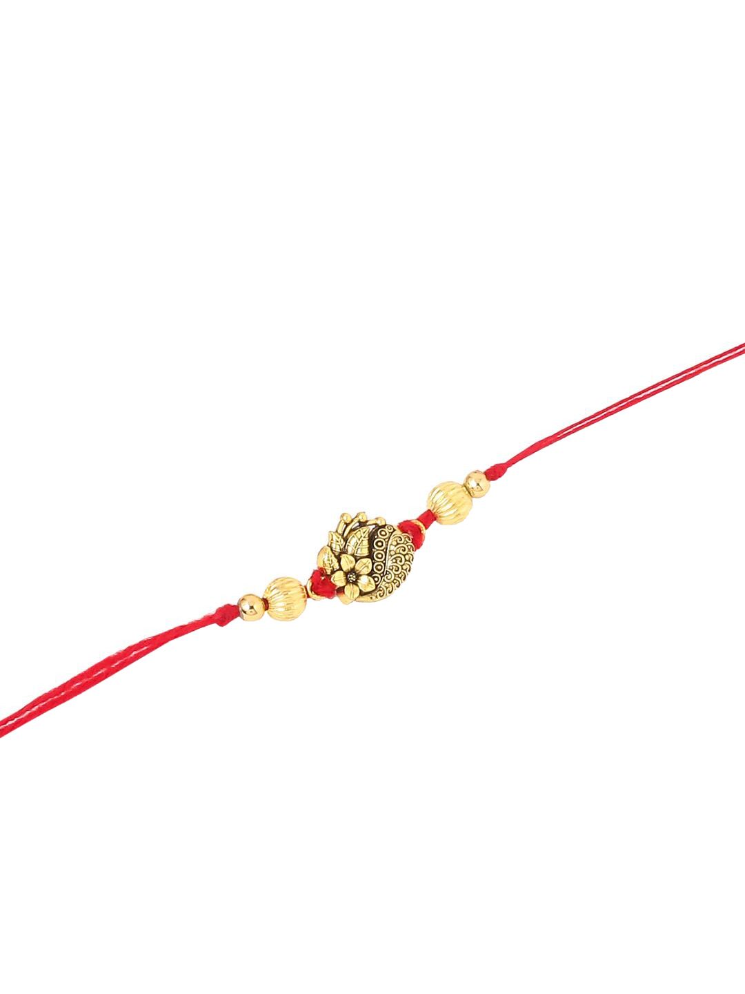 Anouk Set Of 3 Thread Rakhis With Roli Chawal Chandan & Mishri