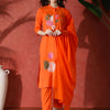 Dhiyona SN Women's Embroidered Pure Cotton Straight Kurta & Trousers With Dupatta