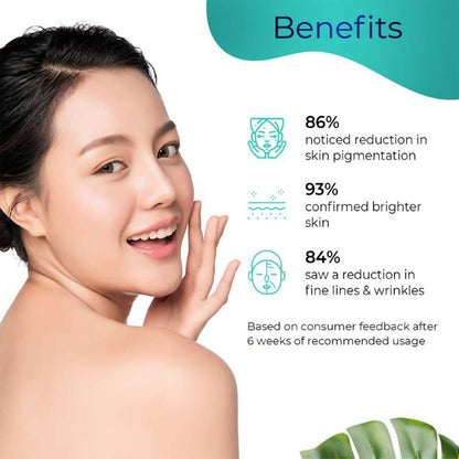 Pilgrim brightening face serum with 2% alpha arbutin and 3% vitamin C for glowing skin, featuring a dropper bottle.