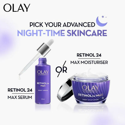 Olay Retinol24 Max Night Moisturizer in a jar, creamy face moisturizer with retinol for nighttime skincare.