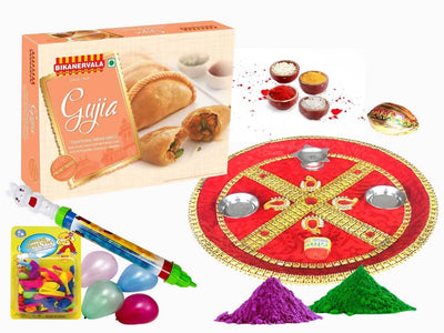 Bikanervala Holi Puja Thali with Ghujia