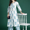 Dhiyona IE Women Floral Printed Cotton A-Line Kurta with Palazzos