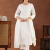 Indyancart IE Women Ethnic Motifs Embroidered Regular Thread Work Pure Cotton Kurta with Trousers & With Dupatta
