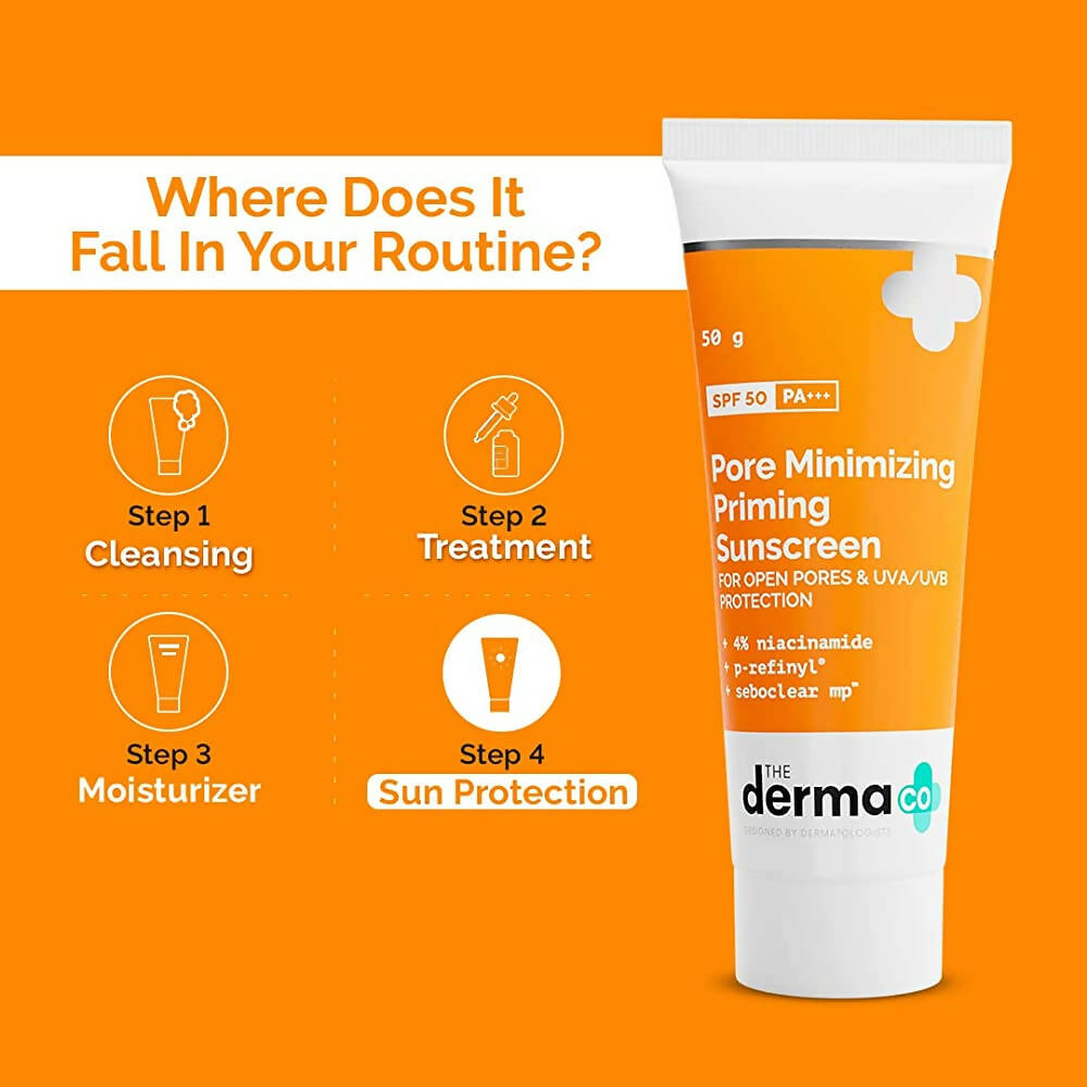 The Derma Co Pore Minimizing Priming Sunscreen With SPF 50 - Indyancart