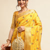 Dhiyona GR Women's Jasmin Yellow Cotton Silk Saree
