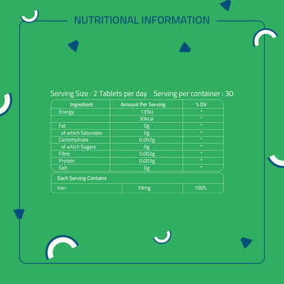 Laurik Plant Based Iron Tablets Increase Hemoglobin And Energy Booster