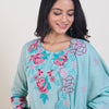 Dhiyona IE Floral Embroidered Thread Work Pure Cotton Kurta With Trousers & Dupatta