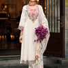 Dhiyona IE Women Floral Embroidered Regular Thread Work Pure Cotton Kurta with Trousers & With Dupatta