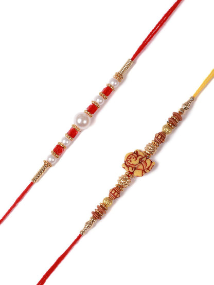 Anouk Unisex Set Of 2 Beaded Thread Rakhi