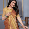 Dhiyona GR Women's Jheel Dusty Mauve & Gold Zari Woven Design Linen Jacquard Saree