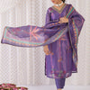 Dhiyona IE Floral Printed V-Neck Zari Straight Kurta With Trouser And Dupatta