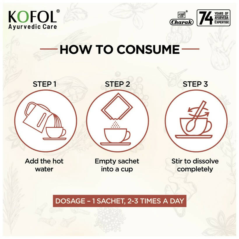 Charak Pharma Kofol Ayurvedic Sip Instant Kadha Sachet - Indyancart