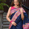 Dhiyona GR Women's Jodha Navy Blue Jamewar Kashmiri Soft Modal Silk Saree