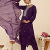 Dhiyona IE Women Ethnic Motifs Embroidered Regular Thread Work Kurta with Trousers & With Dupatta