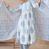 Indyancart IE Women Floral Printed Panelled Pure Cotton Kurta with Trousers & With Dupatta