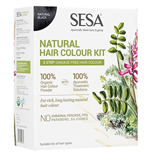 Sesa Natural Black Hair Colour Kit - Indyancart