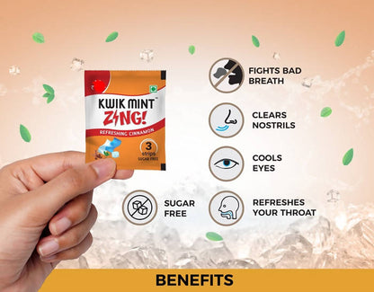 Kwik Mint Zing Refreshing Cinnamon Sugar Free Mouth Freshener