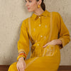 Dhiyona IE Women Embroidered Shirt Collar Cotton Top and Trousers Co-Ords