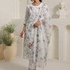 Dhiyona IE Women Floral Embroidered Thread Work Kurta With Trousers & Dupatta Kurta Sets