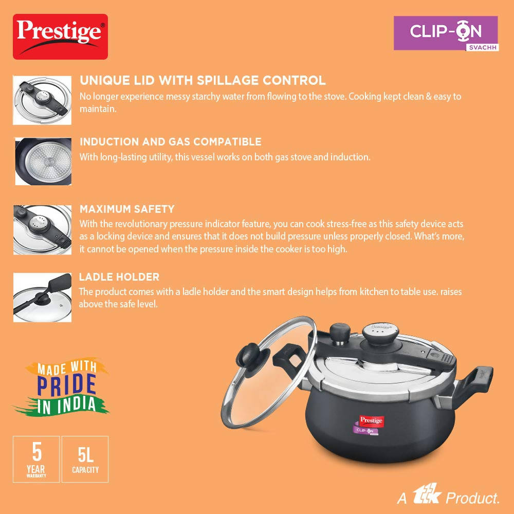 Prestige Clip On Hard Anodised Pressure Cooker
