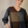 Dhiyona IE Adults-Women Colourblocked A-Line Kurta with Trousers