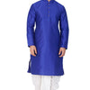 Men's Blue Silk Blend Straight Kurta and Dhoti Set