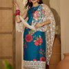 Indyancart SN Women's Floral Printed Straight Kurta & Palazzo With Dupatta