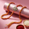 Dhiyona Traditional Artificial Stones Thread Rakhi With Roli Chawal Chandan Mishri