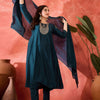 Dhiyona SN Women's Floral Yoke Design Sequinned Chinon Silk Anarkali Kurta With Trousers And Dupatta
