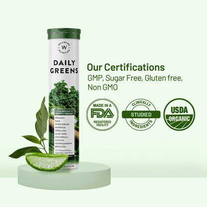 Wellbeing Nutrition Daily Greens Effervescent Tablets - Indyancart