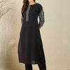 Dhiyona IE Printed Round Neck Three-Quarter Sleeves Pure Cotton Top With Trousers