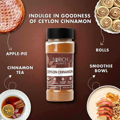 Sorich Organics Ceylon Cinamon Sticks Powder (Dalchini Powder)