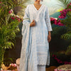 Indyancart IE Women Ethnic Motifs Embroidered Regular Thread Work Pure Cotton Kurta with Trousers & With Dupatta