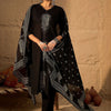 Dhiyona IE Women Ethnic Motifs Embroidered Cotton Kurta with Trousers & Dupatta