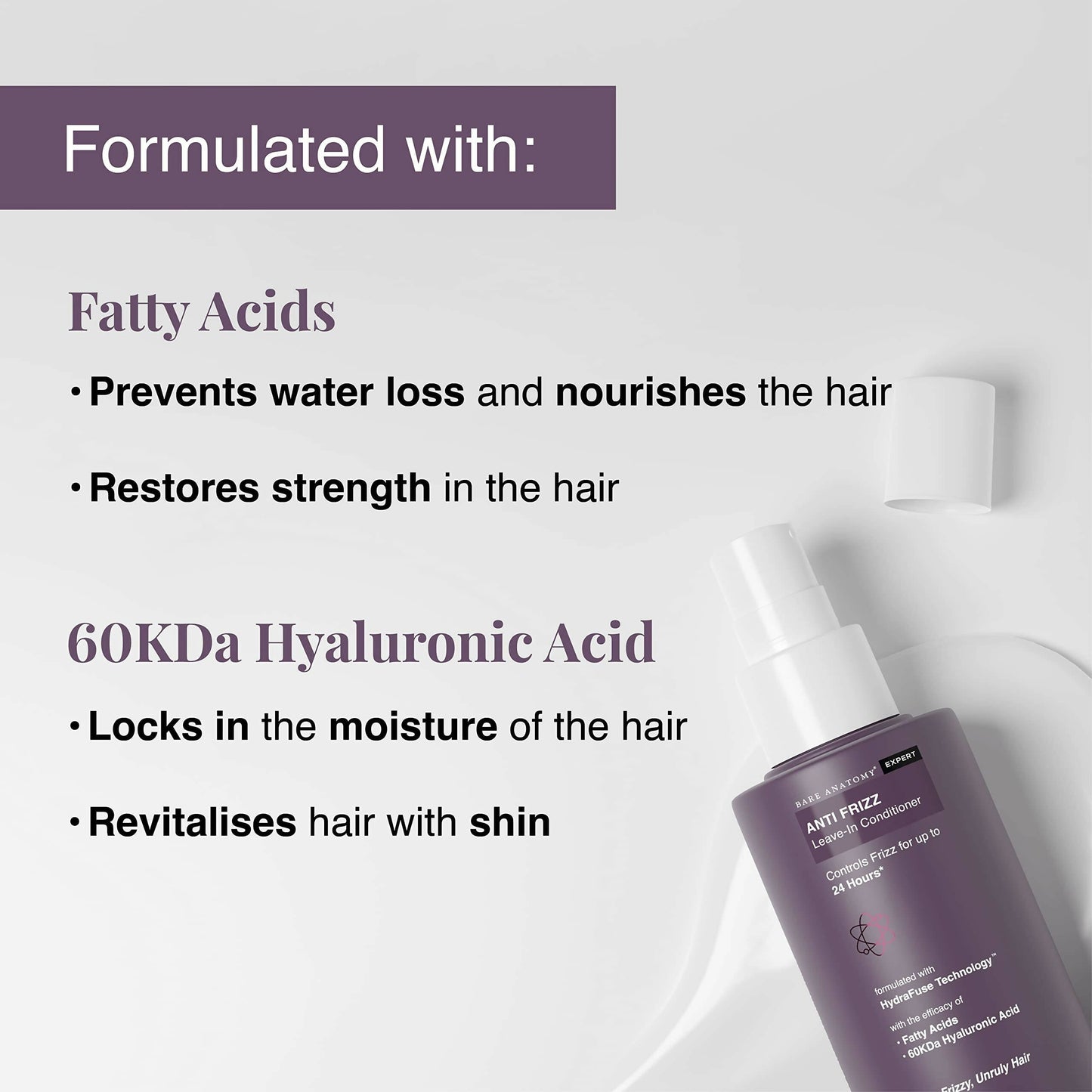Bare Anatomy Anti Frizz Leave In Conditioner For Unruly & Frizzy Hair - Indyancart