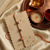 Dhiyona Golden Ghungroo Thread Rakhi With Roli Chawal Chandan Mishri