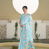 Dhiyona GR Women's Kaashi Sky Blue Cotton Jamdani Saree