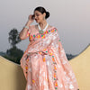Dhiyona GR Women's Kaashi Peach Cotton Jamdani Saree