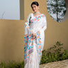Dhiyona GR Women's Kaashi White Cotton Jamdani Saree