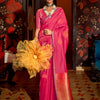 Women's Silk Blend Pink Woven Design Designer Saree With Blouse Piece
